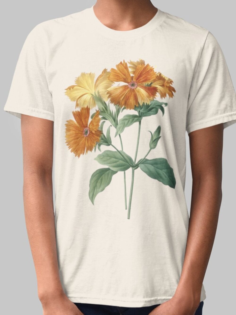 Maltese Cross Vintage Floral Print Short Sleeve Graphic Tee T-shirt S-XXL